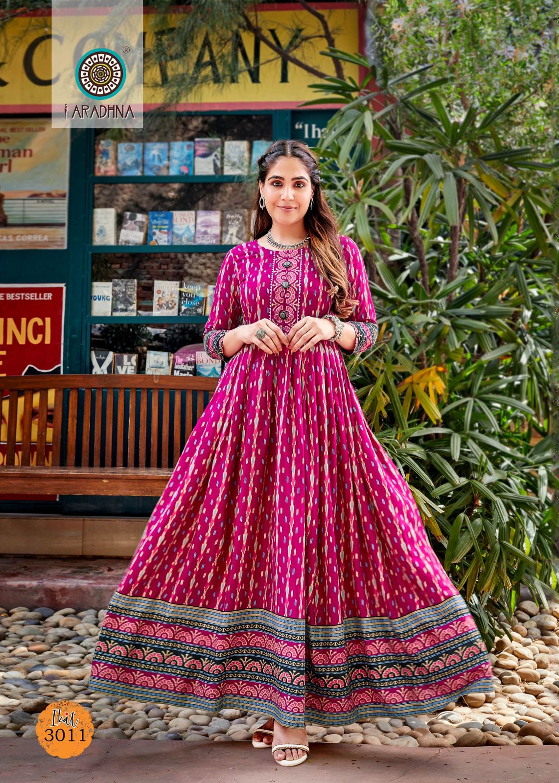 Ikat Vol 3 By Aradhna Long Anarkali Kurtis Catalog
